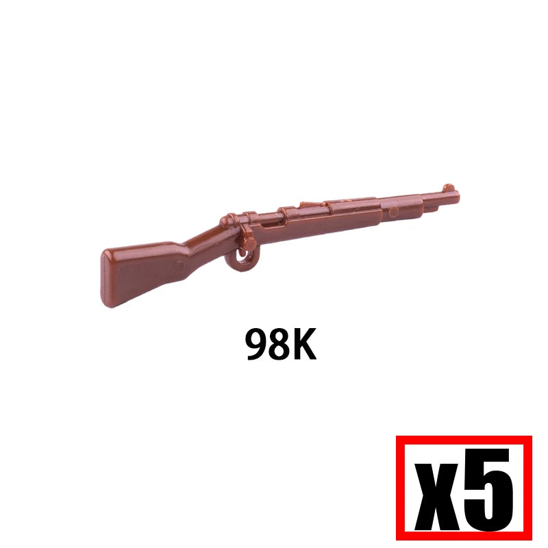 WW2 Military Soldier Accessories Weapons Building Blocks German USA Soviet Gun Mini Models 98k PPSH BAR Bricks Toys Kids Gift