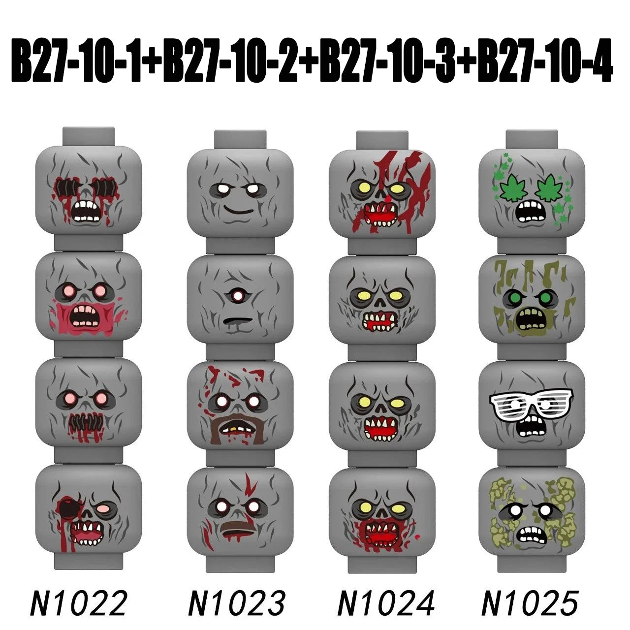 MOC City Expression Series Building Blocks Movie Soldier Figures Injured Hero Man Head Headwear Accessories Halloween Toys Gifts