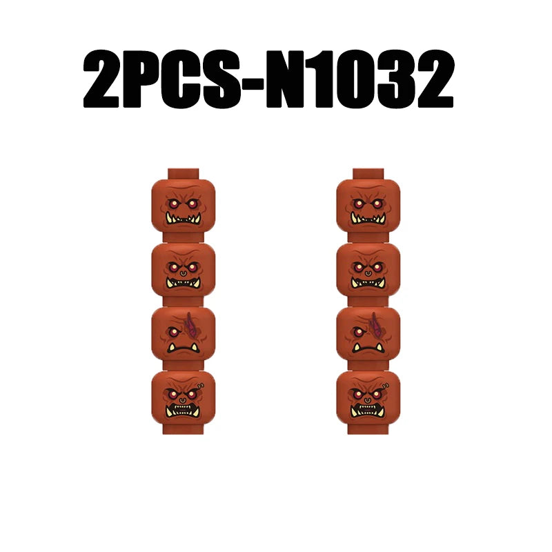 MOC City Expression Series Building Blocks Movie Soldier Figures Injured Hero Man Head Headwear Accessories Halloween Toys Gifts