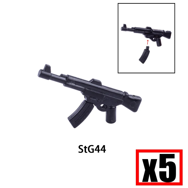 WW2 Military Soldier Accessories Weapons Building Blocks German USA Soviet Gun Mini Models 98k PPSH BAR Bricks Toys Kids Gift