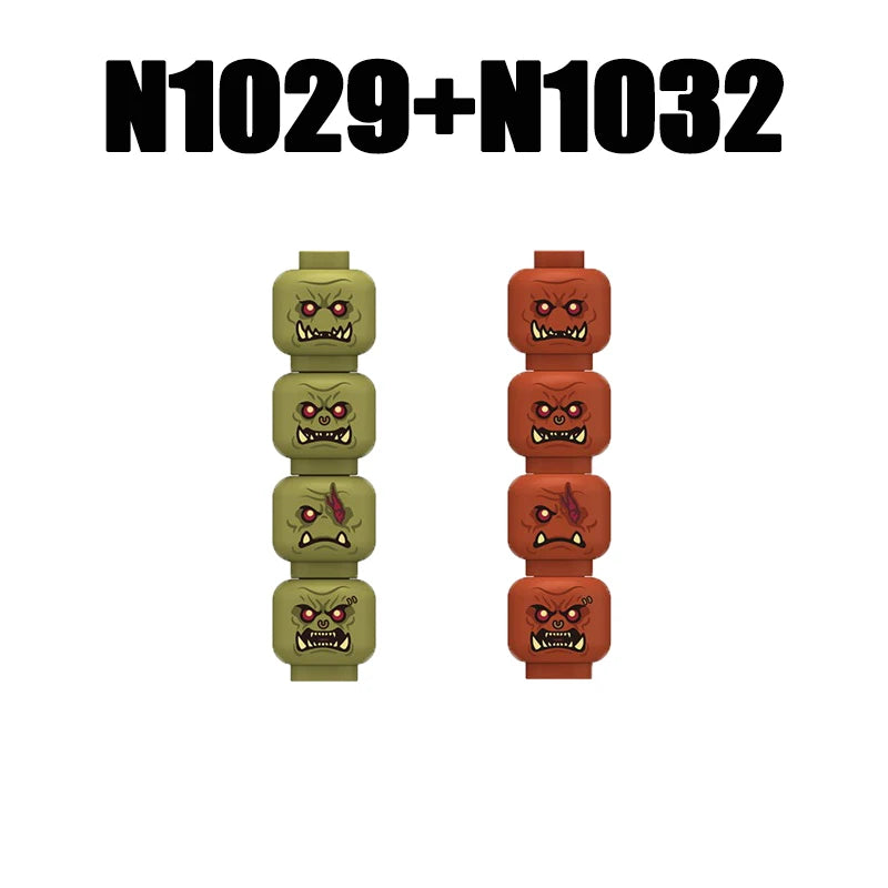 MOC City Expression Series Building Blocks Movie Soldier Figures Injured Hero Man Head Headwear Accessories Halloween Toys Gifts