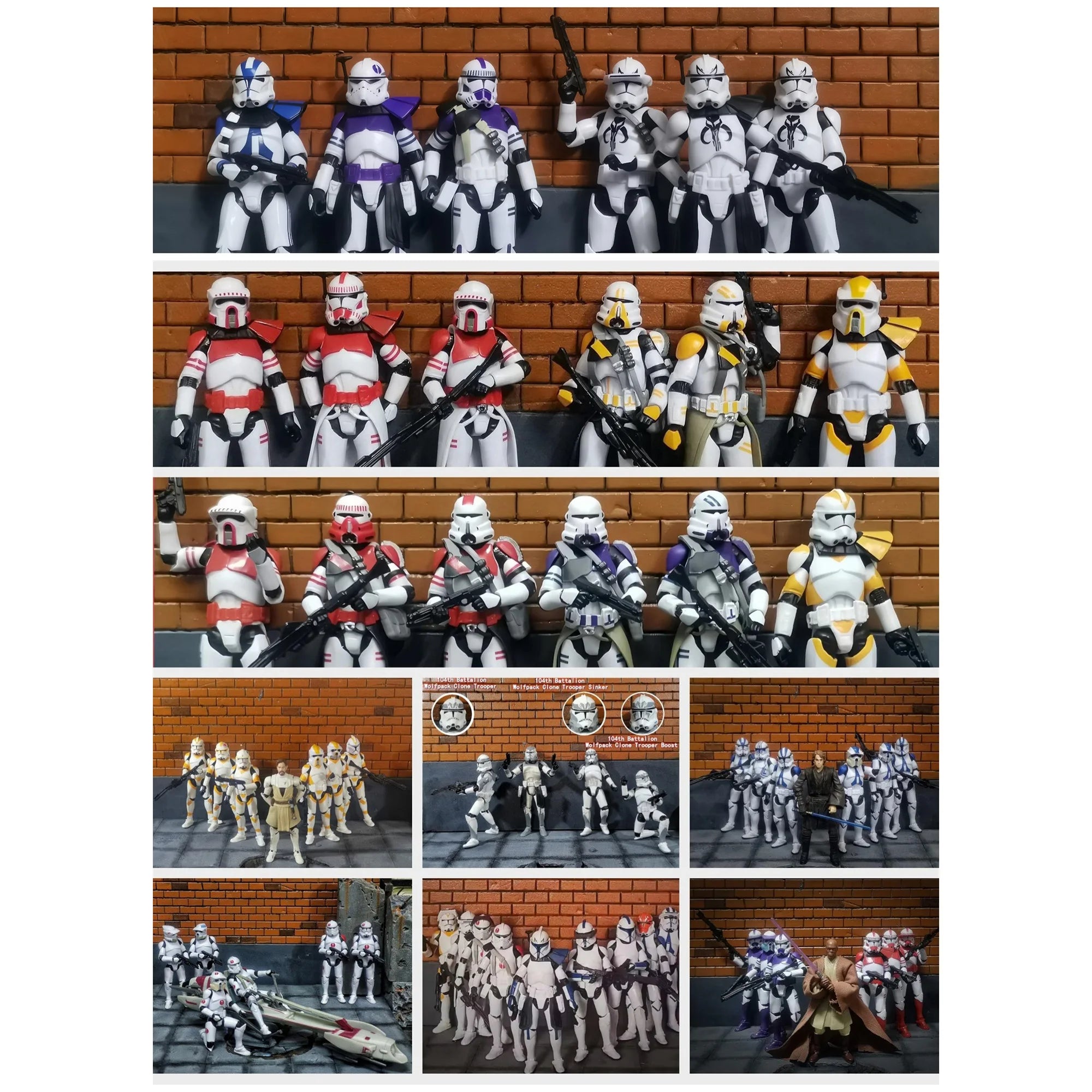 Star Wars 3.75 Inch Trooper 1/18 501st 187th Legion  Shock Action Figure REX ARF P1 P2 clone Toys Model Loose