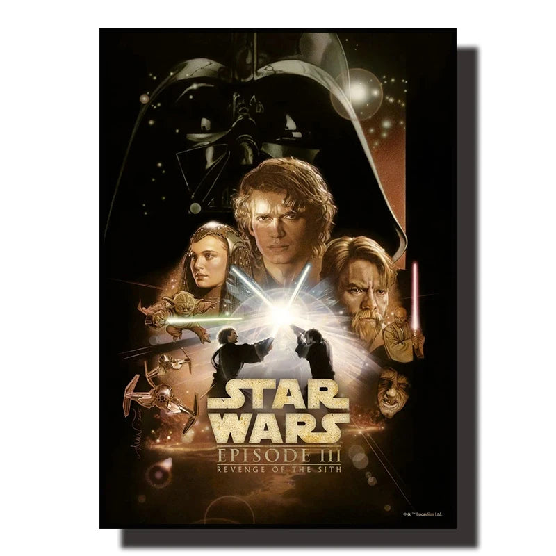 Star Wars Canvas Decorative Painting  Movie Art Mural Retro Poster Modern Home Wall Decoration Gift and Printing Aesthetic