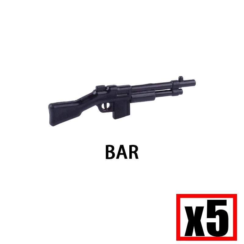 WW2 Military Soldier Accessories Weapons Building Blocks German USA Soviet Gun Mini Models 98k PPSH BAR Bricks Toys Kids Gift