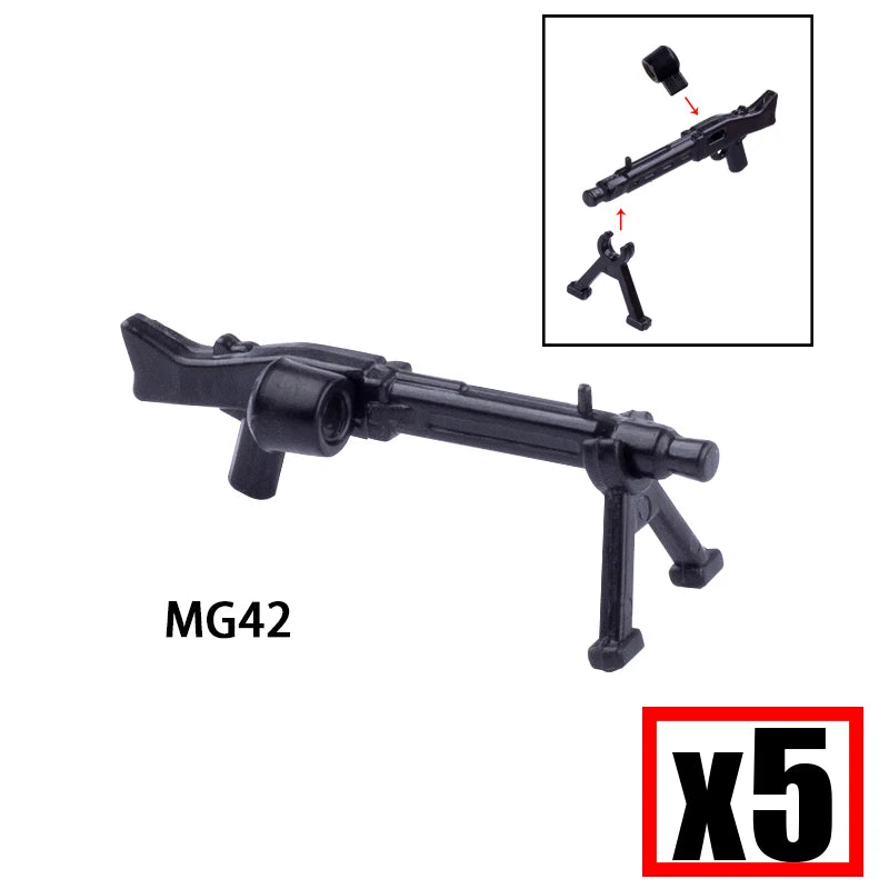 WW2 Military Soldier Accessories Weapons Building Blocks German USA Soviet Gun Mini Models 98k PPSH BAR Bricks Toys Kids Gift