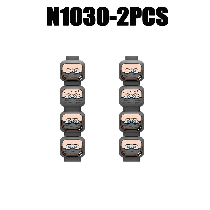 MOC City Expression Series Building Blocks Movie Soldier Figures Injured Hero Man Head Headwear Accessories Halloween Toys Gifts