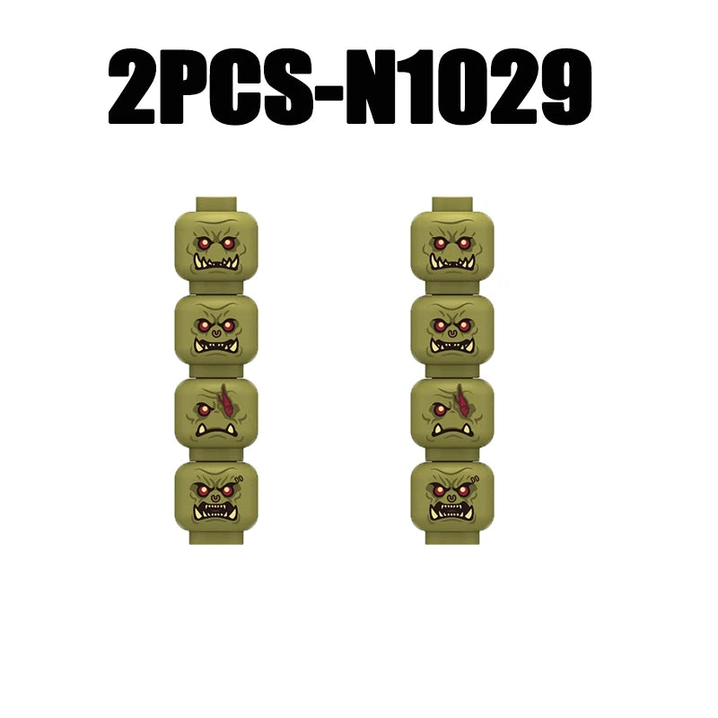 MOC City Expression Series Building Blocks Movie Soldier Figures Injured Hero Man Head Headwear Accessories Halloween Toys Gifts