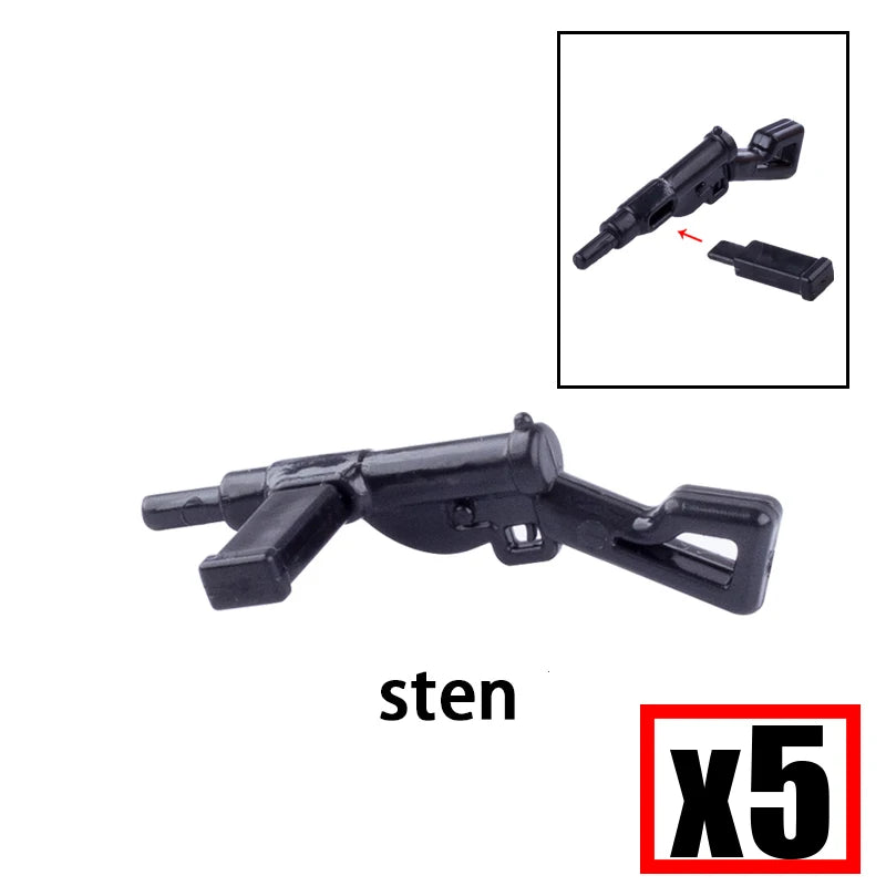 WW2 Military Soldier Accessories Weapons Building Blocks German USA Soviet Gun Mini Models 98k PPSH BAR Bricks Toys Kids Gift