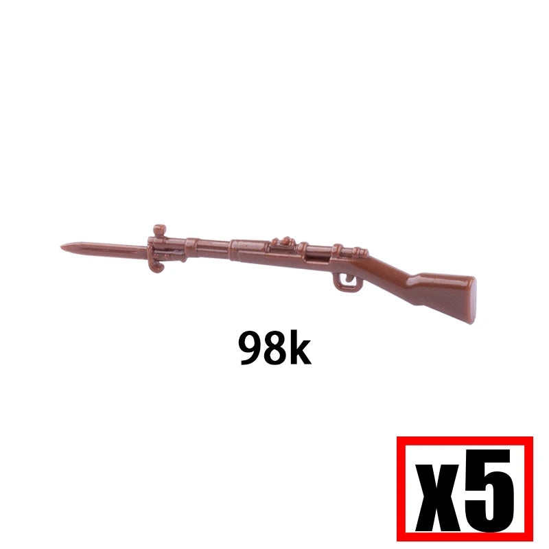 WW2 Military Soldier Accessories Weapons Building Blocks German USA Soviet Gun Mini Models 98k PPSH BAR Bricks Toys Kids Gift